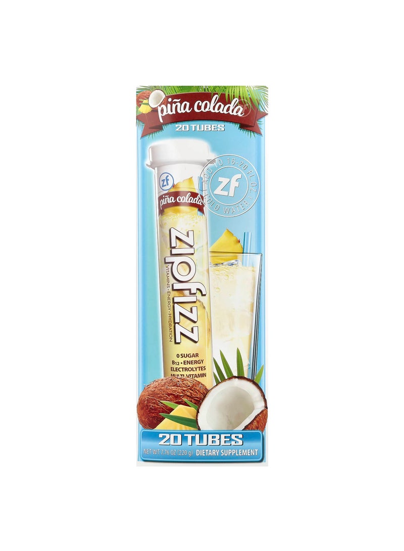 Energy Drink Mix, Pina Colada, 20 Tubes, 0.39 oz (11 g) Each